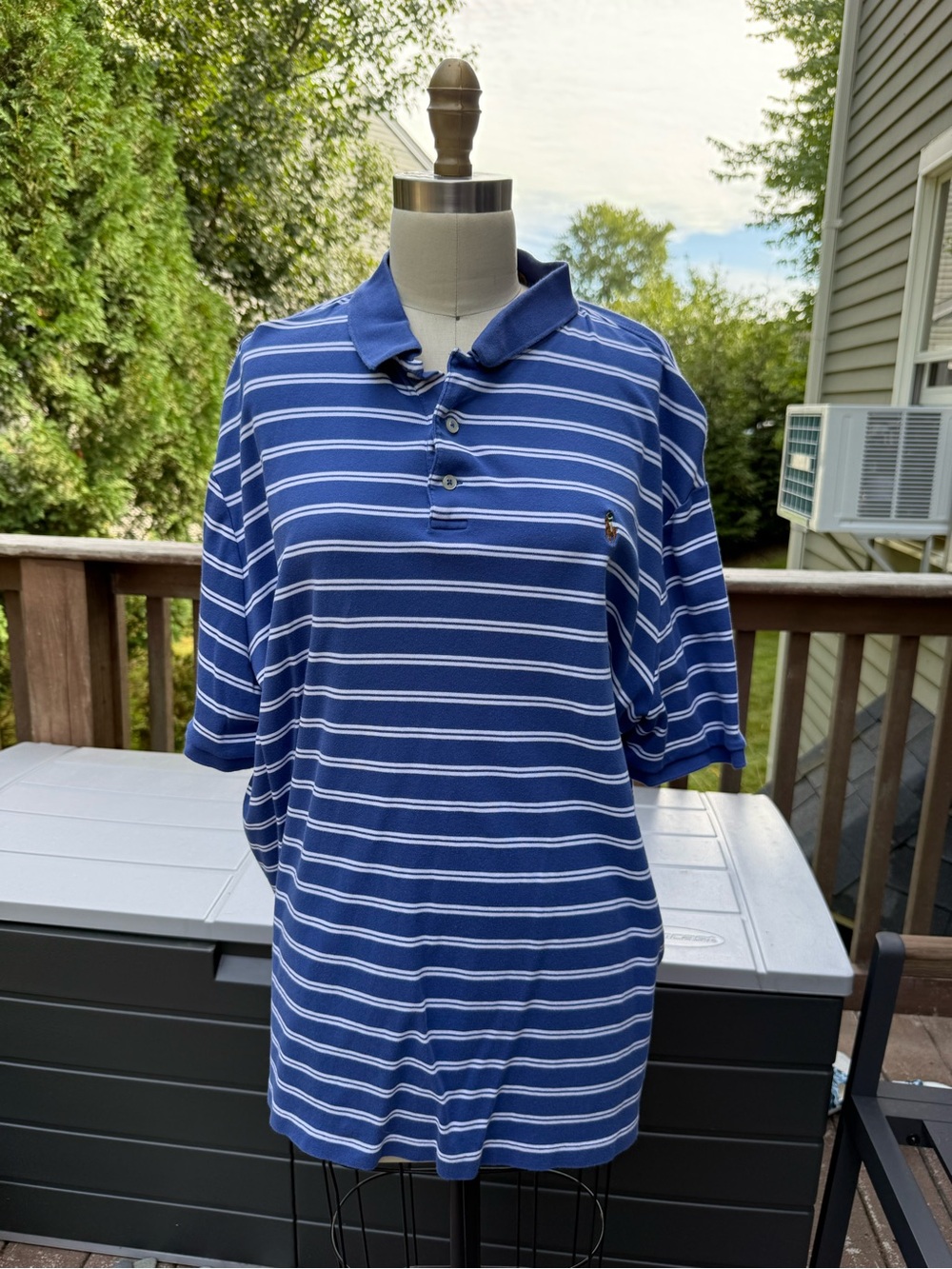 Polo by Ralph Lauren Navy and White Striped Short-Sleeve Polo